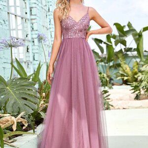 A Line Silhouette Floor Length Evening Dress Size 8